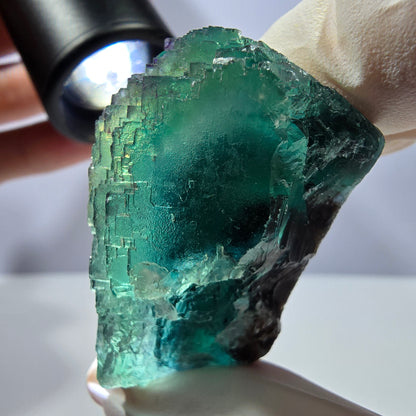Spécimen de cube de fluorite fantôme, parqueté vert violet Okorusu, Namibie 45*43*31 mm 