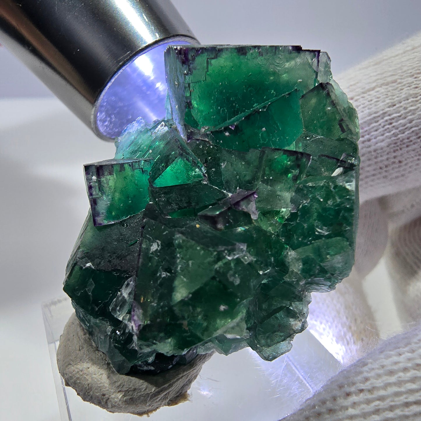 Spécimen de cube de fluorite fantôme parqueté zonal Okorusu, Namibie 42*30*16mm 