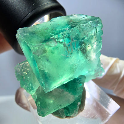 Rare spécimen de cube de fluorite fantôme, vert Okorusu, Namibie 34 x 29 x 21 mm 