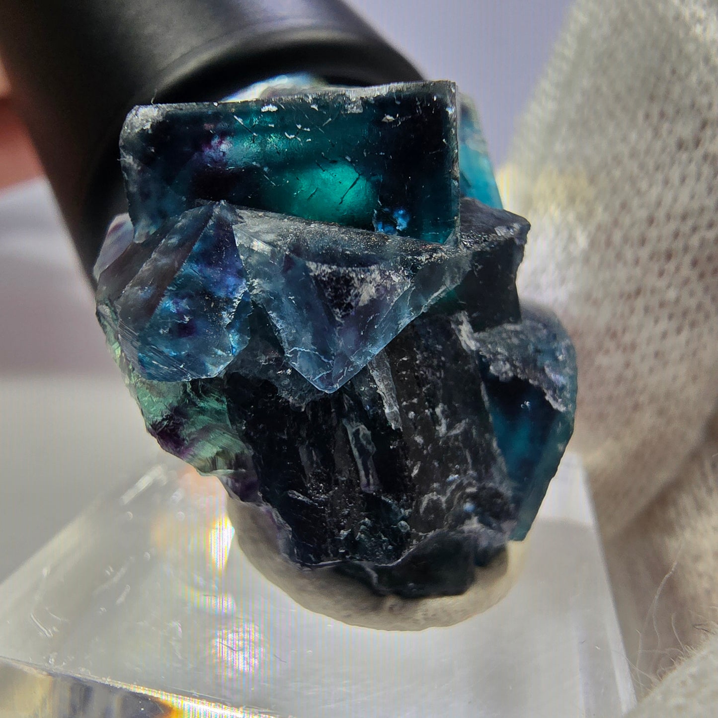 Phantom Fluorit Würfel Stufe, zonal - Neuer Fund! Okorusu, Namibia 29*28*17mm