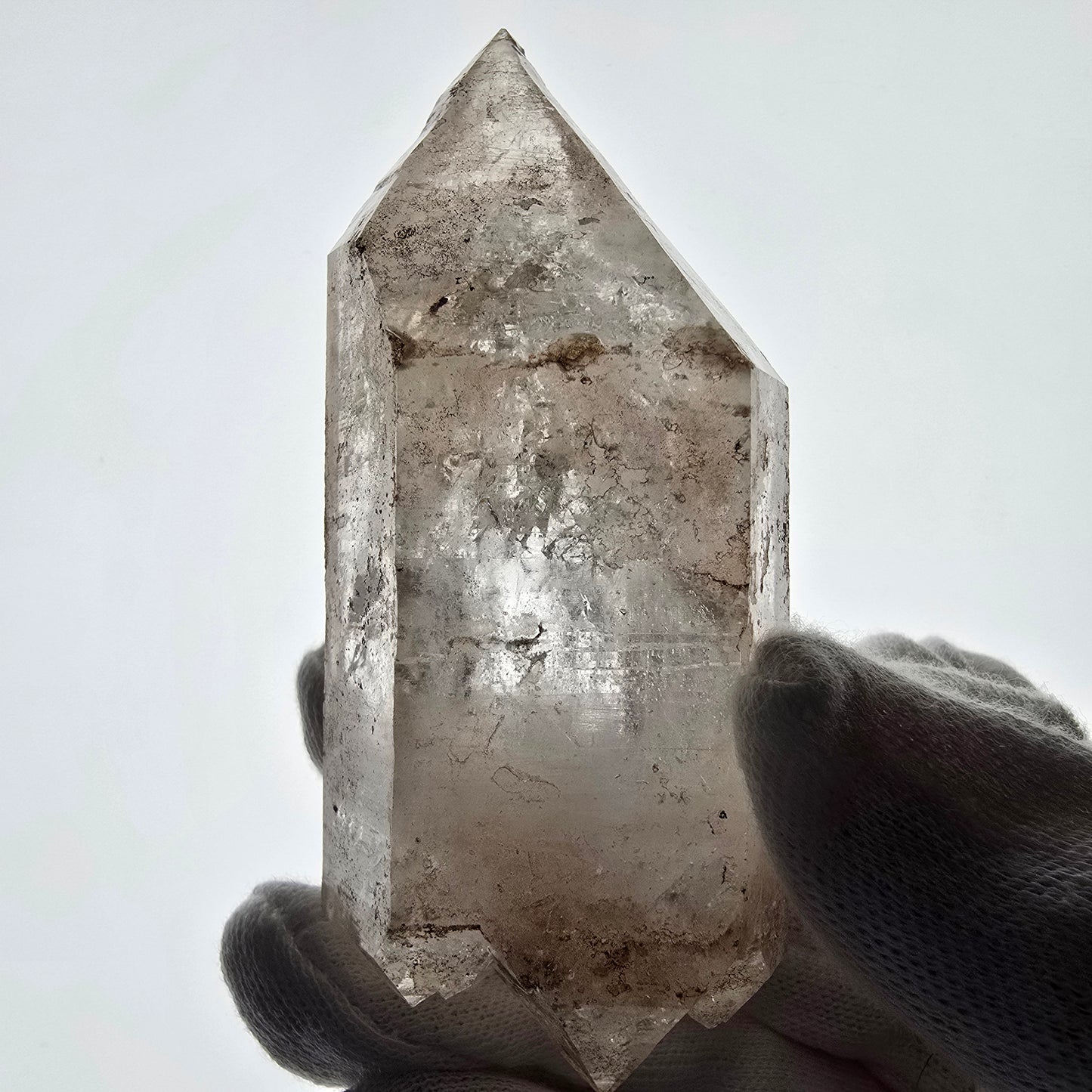 Skeleton Phantom Smoky Quartz DT Scepter, UV Calcite Valentine Pocket, Namibia 95*40*33mm 