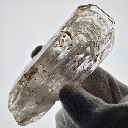 Sceptre en quartz fumé lémurien Enhydro, 1x Goboboseb de poche Bubble Valentine Namibie 96 x 38 x 25 mm 