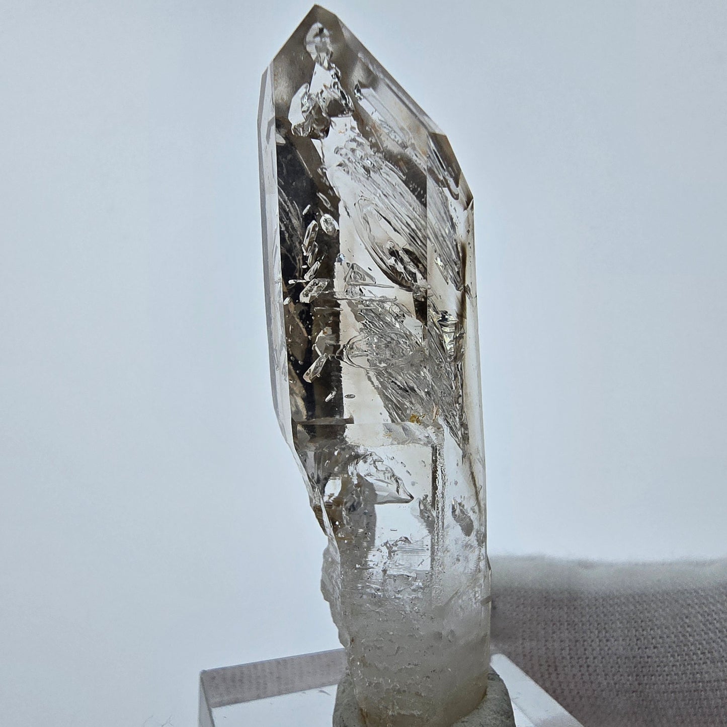Enhydro Phantom Smoky Quartz Sceptre Tip 1x Bubble Goboboseb, Namibie 53*16*13mm 