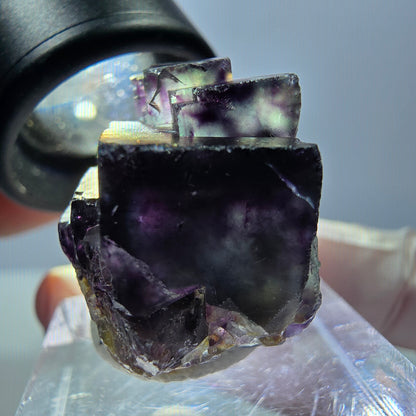 Seltene Fluorit Würfel Stufe, grün lila Okorusu, Namibia 26*24*19mm