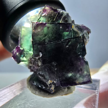 Phantom Fluorit Würfel Stufe, grün lila Okorusu, Namibia 28*25*16mm