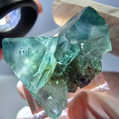 Phantom Fluorit Würfel Stufe, grün parkettiert Okorusu, Namibia 27*24*18mm