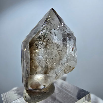 Sceptre Enhydro Phantom Smoky Quartz DT, 1x Bubble Goboboseb, Namibie 36*21*17mm 