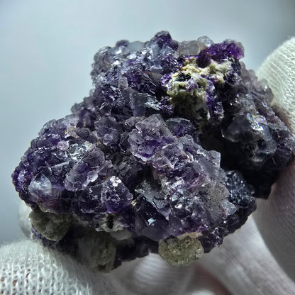 Phantom fluorite, hyalite, muscovite, orthoclase stage Erongo, Namibia 43*41*30mm 