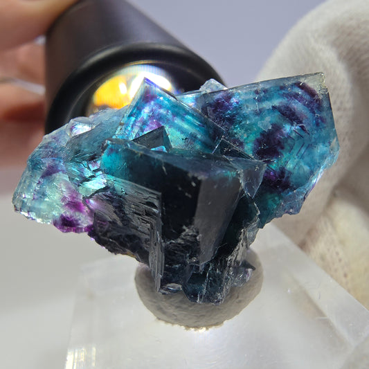Spécimen de cube de fluorite fantôme, zonal - Nouvelle découverte ! Okorusu, Namibie 30*24*16mm