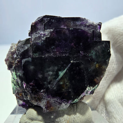 Klare Phantom Fluorit Würfel Stufe zonal grün lila Okorusu, Namibia 35*30*22mm