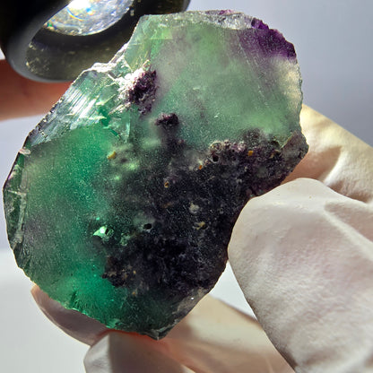 Spécimen de cube de fluorite fantôme parqueté vert violet Okorusu, Namibie 34*33*25 mm 