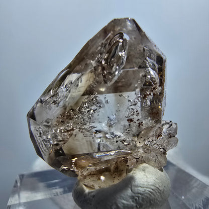 Spécimen de sceptre en quartz fumé fantôme transparent DT Goboboseb, Namibie 23 x 21 x 13 mm 