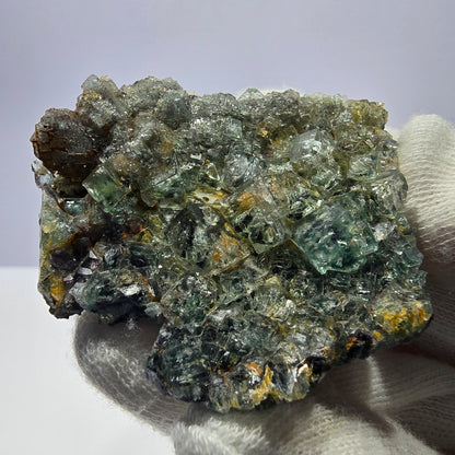 Cubes rares de fluorite fantôme zonale, vert violet, Erongo, Namibie 63*59*18 mm 