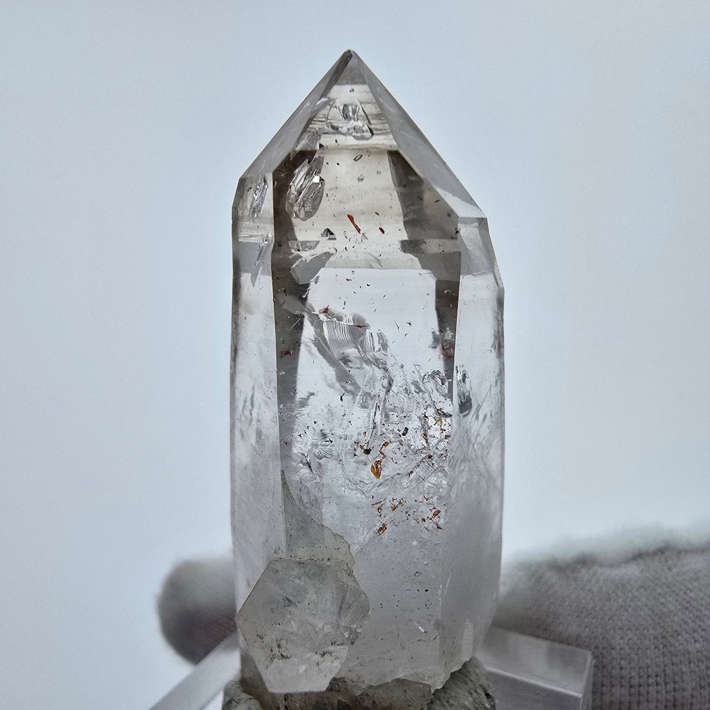 Enhydro Phantom Smoky Quartz Sceptre Tip 1x Bubble Goboboseb, Namibie 45*23*16mm 
