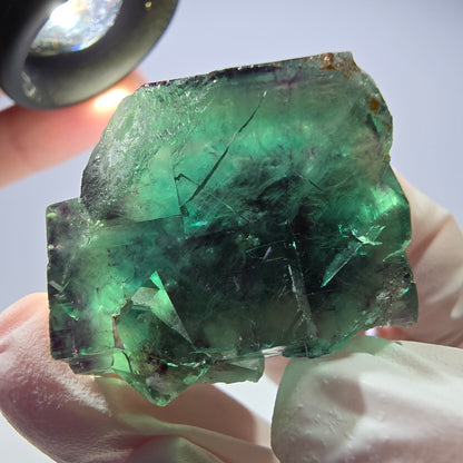 Spécimen de cube de fluorite fantôme parqueté vert violet Okorusu, Namibie 31*28*24mm 