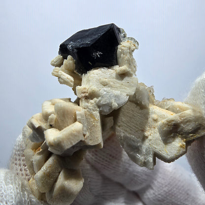 Rare Schorl Tourmaline, Hyalite, Orthoclase Specimen Erongo, Namibia 47*37*26mm 