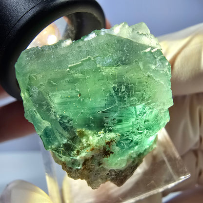 Seltene Phantom Fluorit Würfel Stufe, grün Okorusu, Namibia 25*23*22mm