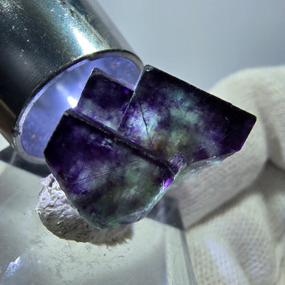 Spécimen de cube de fluorite fantôme zonal, vert violet Okorusu, Namibie 22*17*16mm 