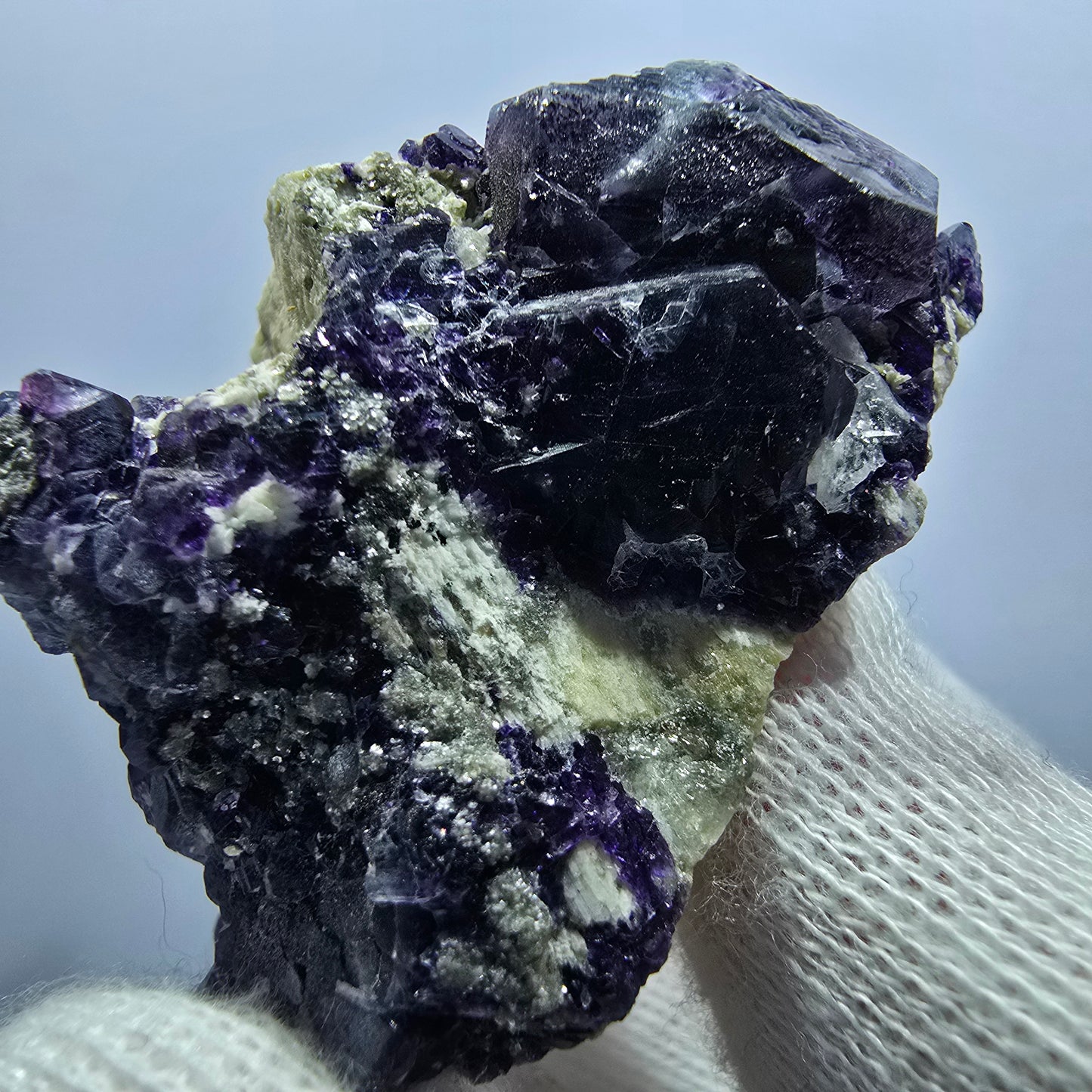 Cube de fluorite fantôme, spécimen d'orthose, Erongo, Namibie, 52 x 41 x 30 mm 