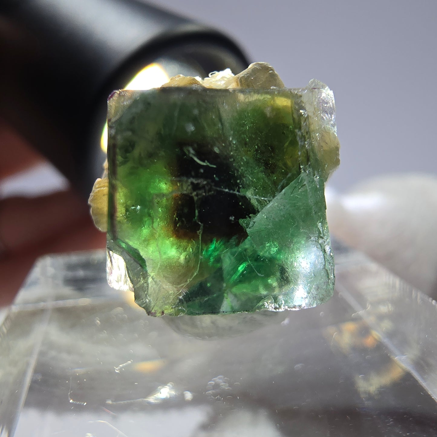 Phantom Fluorit Würfel, Muskovit Stufe Erongo, Namibia 15*15*13