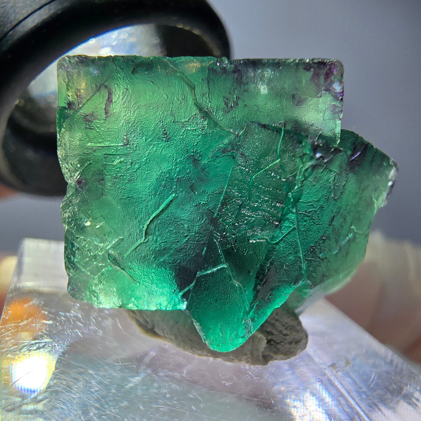 Phantom Fluorit Würfel Stufe, grün lila Okorusu, Namibia 25*17*17mm