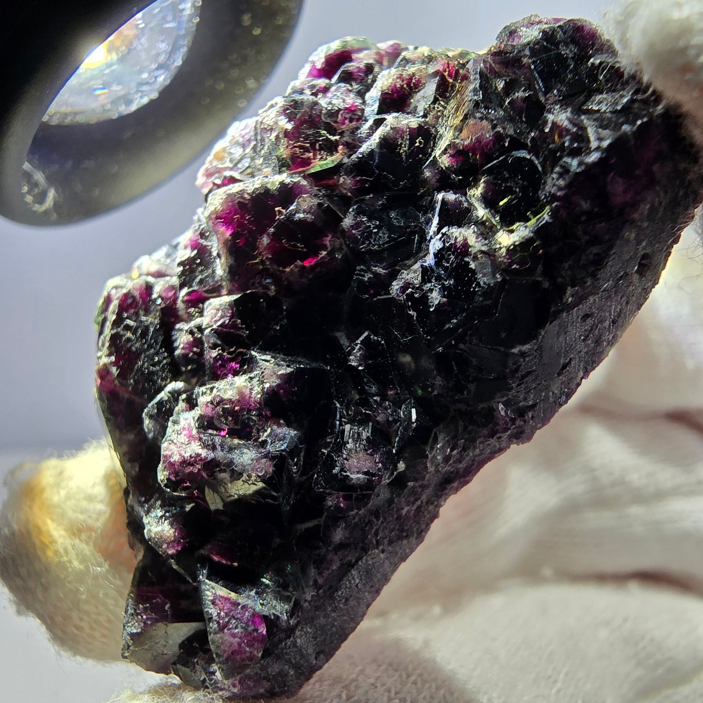 Seltene Phantom Fluorit Würfel Stufe, lila Okorusu, Namibia 41*32*14mm