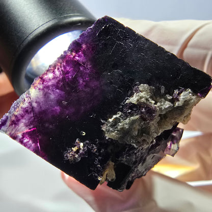 Phantom Fluorit Würfel, Quarz Stufe, lila Okorusu, Namibia 33*27*26mm