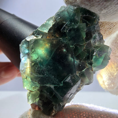 Seltene Phantom Fluorit Würfel Stufe, grün Okorusu Namibia 52*33*18mm