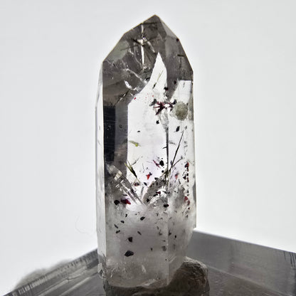 Quartz fumé Harlequin Phantom avec stilbite, mine Epidote Streep, Namibie, 30 x 12 x 11 mm 