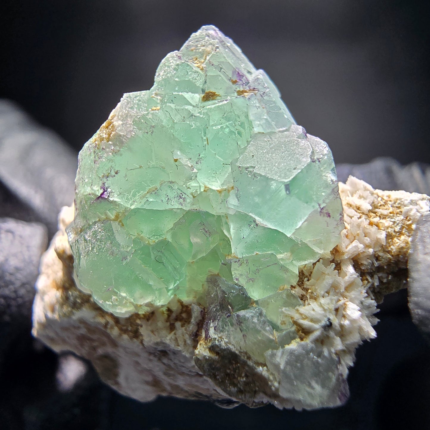 Fluorite Zonare, muscovite, stade orthoclase Erongo, namibie, Collection 32*26*16mm