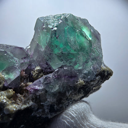 Phantom Fluorite zonal, Muscovite, Schorl Tourmaline specimen Erongo Namibia 62*48*33mm 