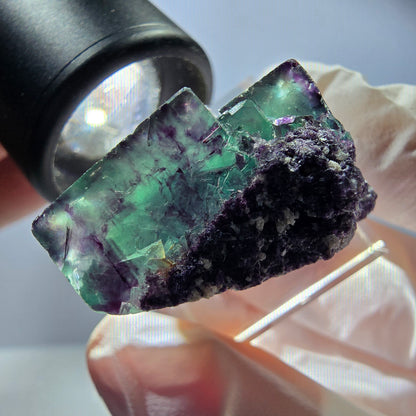 Rare Fluorite Cube Specimen, green purple Okorusu, Namibia 26*23*20mm 