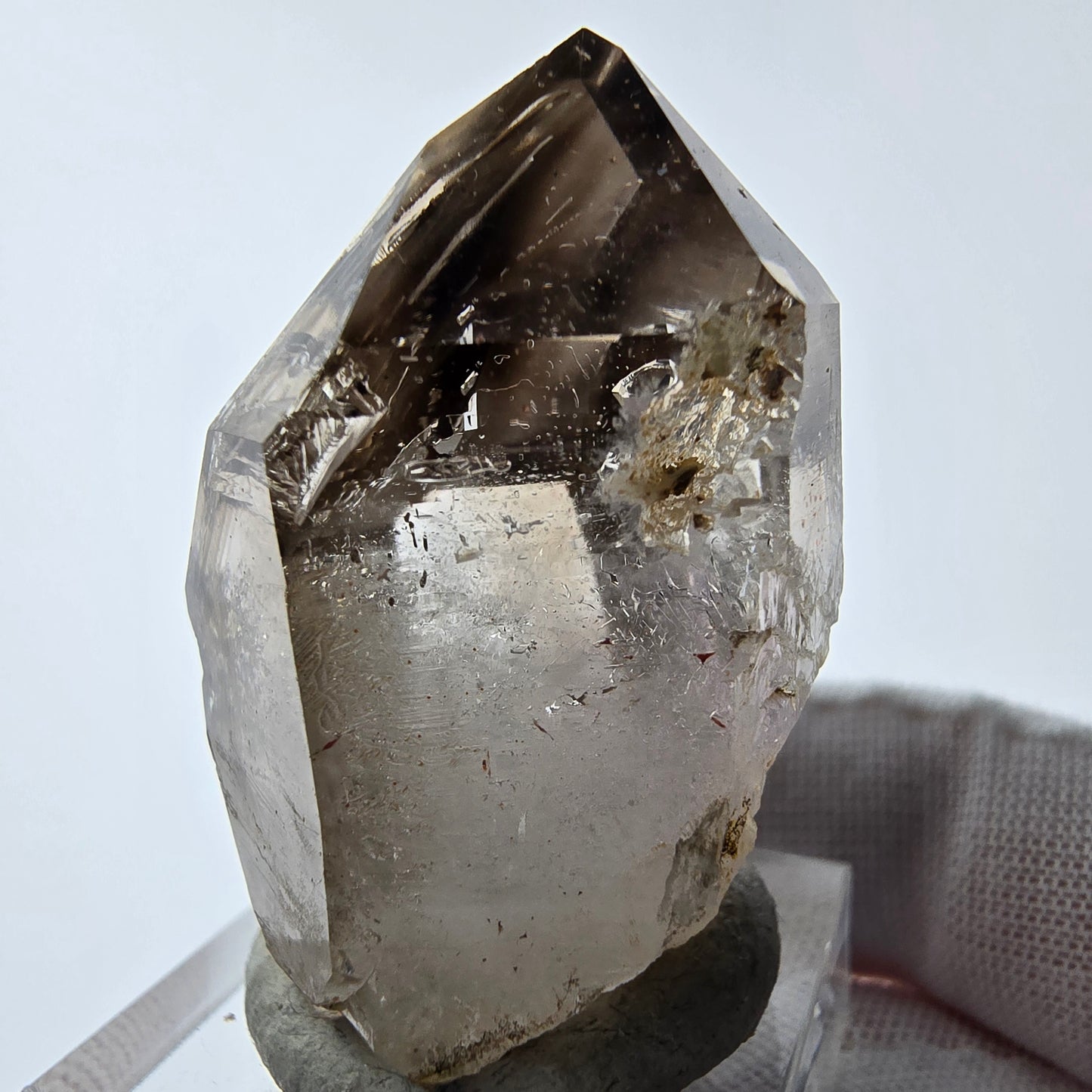 Enhydro Phantom Rauchquarz Zepter Spitze 1x Blase Goboboseb, Namibia 39*29*22mm