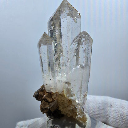 Sceptre DT en quartz fumé fantôme, calcite UV Valentine Pocket Goboboseb Namibie 60 x 26 x 25 mm 