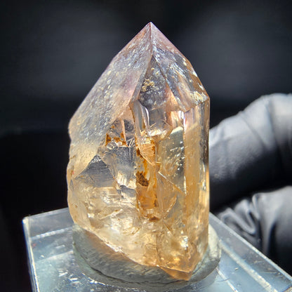 Klare Phantom Amethyst Spitze lila braun Goboboseb Namibia 28*21*14mm Sammlung