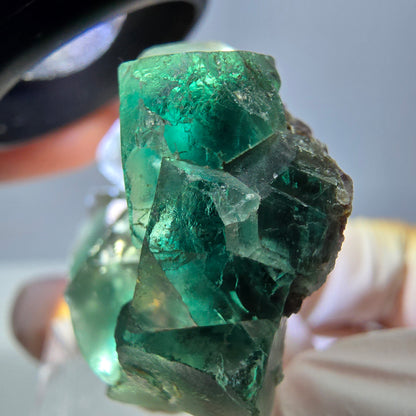 Phantom Fluorit Würfel, Quarz Stufe, grün Okorusu, Namibia 39*32*13mm