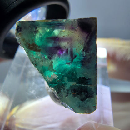 Phantom Fluorit Würfel Stufe, grün lila Okorusu, Namibia 15*15*14mm