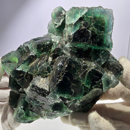 Spécimen de cube de fluorite fantôme XXL, parqueté vert Okorusu, Namibie 150*127*73mm 