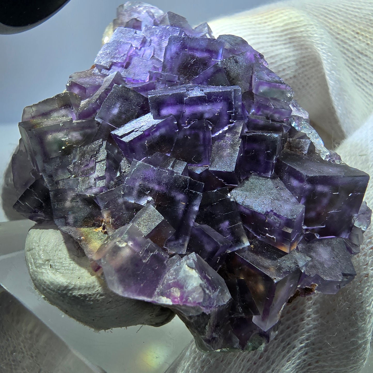 Seltene Phantom Fluorit Würfel Stufe, grün lila Okorusu, Namibia 58*46*16mm