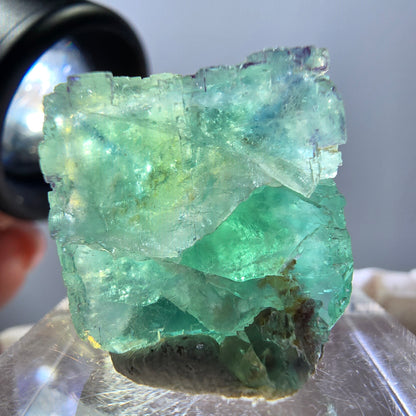 Phantom Fluorit Würfel Stufe, grün parkettiert Okorusu, Namibia 22*20*18mm