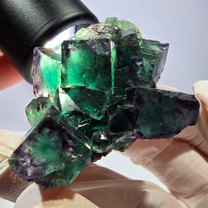 Spécimen de cube de fluorite fantôme, parqueté vert violet Okorusu, Namibie 51*39*24 mm 