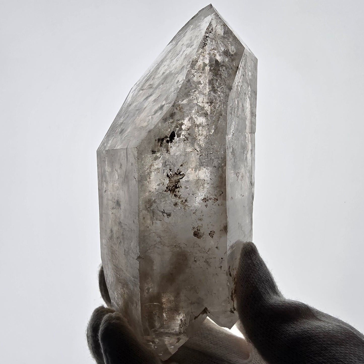 XL Enhydro Skeleton Smoky Quartz DT Scepter, 2x Bubble Valentine Pocket, Namibia 145*69*55mm 