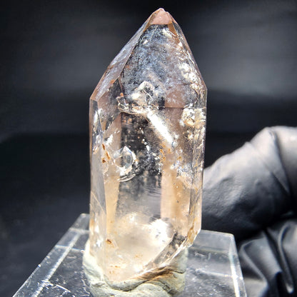 Quartz fumé fantôme clair, pointe de sceptre Goboboseb namibie, Collection 34x15x14mm