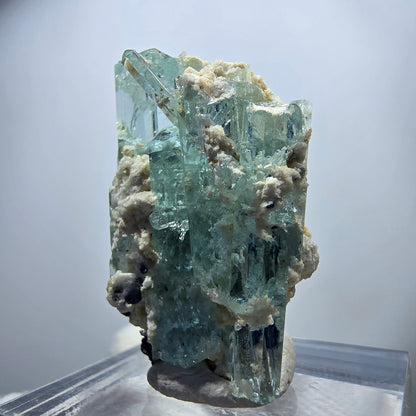 Seltene Aquamarin XX mit Orthoklas, Schörl Turmalin Erongo, Namibia 29*20*17mm