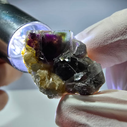 Cubes de fluorite fantôme colorés, spécimen de muscovite, Erongo, Namibie, 24 x 18 x 16 mm 