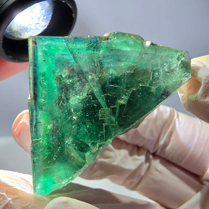 Spécimen de cube de fluorite fantôme, parqueté vert violet Okorusu, Namibie 43*42*32 mm 