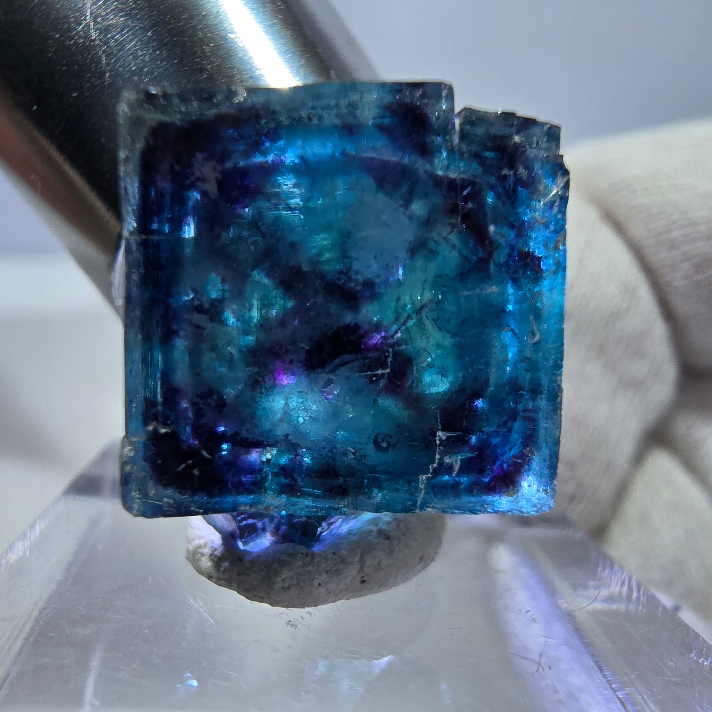 Phantom Fluorite Cube Specimen, Zonal - New Find! Okorusu, Namibia 18*17*10mm 