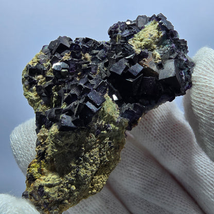 Cube de fluorite fantôme zonal, spécimen d'orthose, Erongo, Namibie, 62 x 38 x 20 mm 
