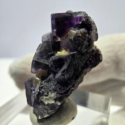 Cubes de fluorite fantôme colorés, spécimen de muscovite, Erongo, Namibie, 26 x 19 x 15 mm 