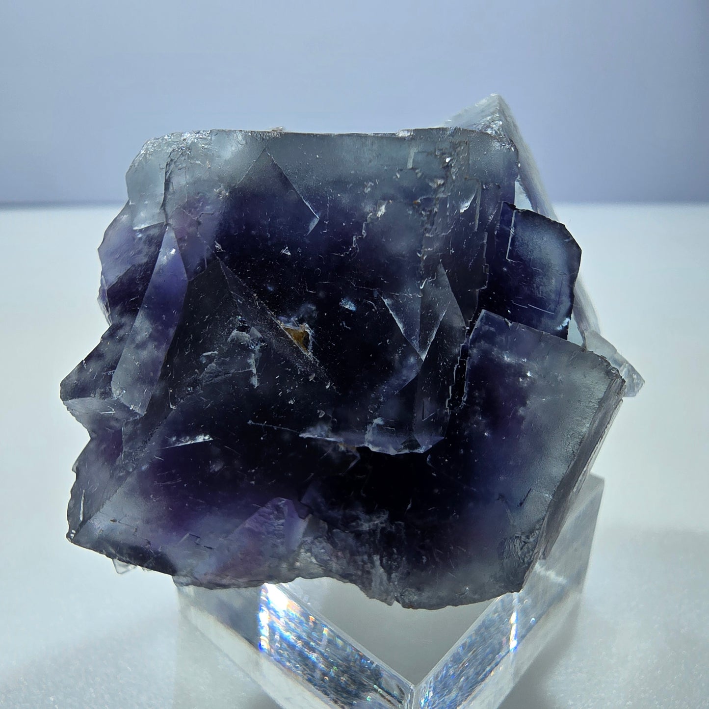 Seltene Phantom Fluorit Würfel Stufe blau lila Okorusu, Namibia 42*53*31mm